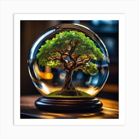 Bonsai Tree In A Glass Ball 1 Art Print