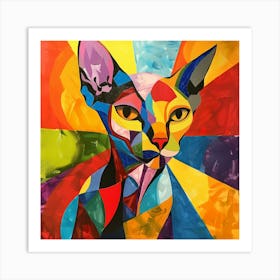 Kisha2849 Picasso Style Hairless Cat No Negative Space Full Pag 1329eb32 532b 4bef 8a4a 8120fefd7aec Art Print