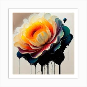 Abstract Flower Painting 1 Art Print