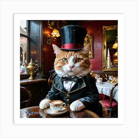 Cat In Top Hat Art Print