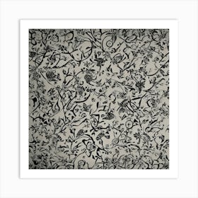 Black And White Floral Pattern Art Print