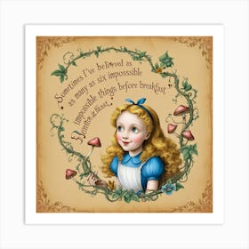 Default A Whimsical Illustration Of Alice From Wonderland Surr 3 Art Print