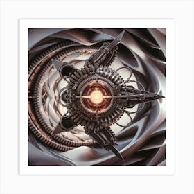 Gear-Laden Structure Blend Of Mechanical and Abstract Art Print