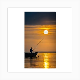 Sunset Fishing Art Print