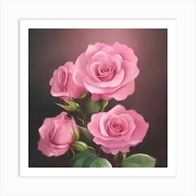 Pink Roses Art Print