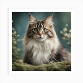 Portrait Of A Coon Cat Art Print