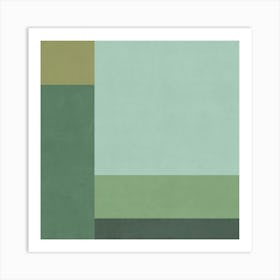 Minimalist Abstract Geometries - Green 02 Art Print