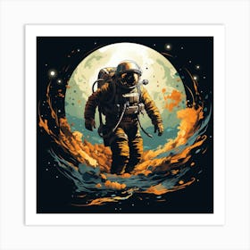 Astronaut In Space Art Print