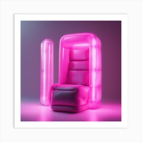 Furniture Design, Tall Mobilephone, Inflatable, Fluorescent Viva Magenta Inside, Transparent, Concep (5) Art Print