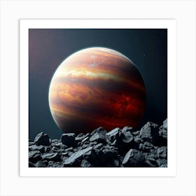 Mercury With Vibrant Colors And Rocky Surface 1 Art Print