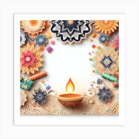 Diwali Greeting Card 2 Art Print