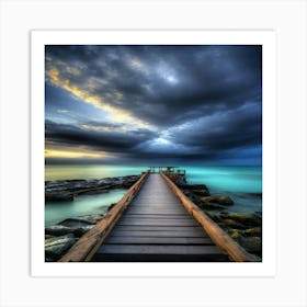 Pier At Sunset Art Print