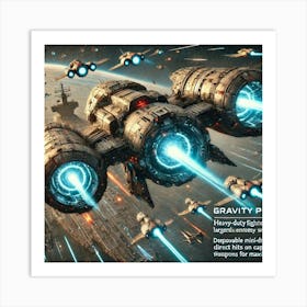 Gravity Piercer Heavy Fighter Converted Art Print