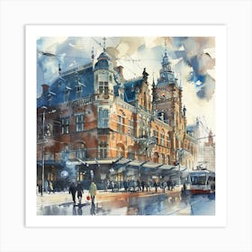 Amsterdam Central Station: Series. Water Colour 2 Art Print