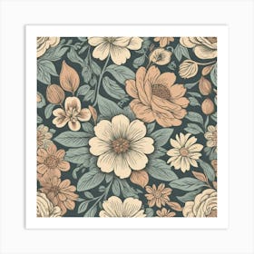 Floral Seamless Pattern 3 Art Print