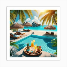 Tropical paradise day Art Print