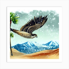 Eagle In The Desert Art Print