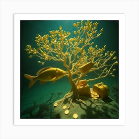 Gold Tree 7 Art Print