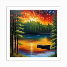 Sunset On The Lake 7 Art Print