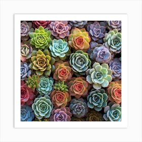 Colorful Succulents 2 Art Print