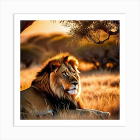 Lion In The Grass 2 Art Print