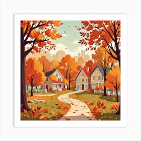 Autumn Village Art Print