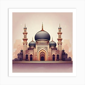 Firefly Elegant Mosque Illustration Reflecting Islamic Heritage 51130 Art Print