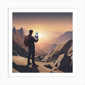 Man Taking A Selfie Art Print