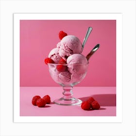 Ice Cream With Raspberries 18 Art Print