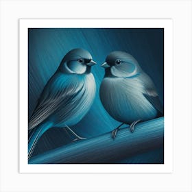 Firefly A Modern Illustration Of 2 Beautiful Sparrows Together In Neutral Colors Of Taupe, Gray, Tan 2023 11 23t011639 Art Print