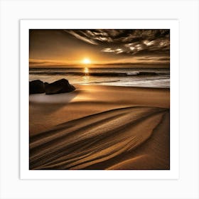 Sunset On The Beach 745 Art Print