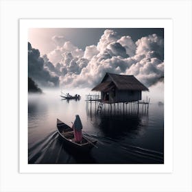 House On The Lake 1 Art Print