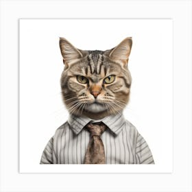 Cat In A Suit Art Print