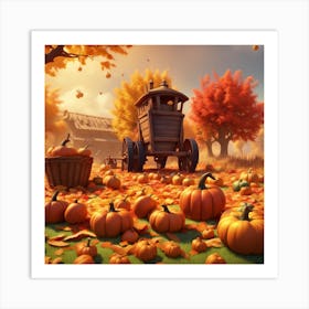 Halloween Cart Art Print