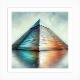 Effect Color Painting Great Pyramid Of Giza 1 Art Print