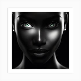 Black Woman With Green Eyes 6 Art Print