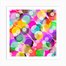 Abstract Rainbow Bubbles Art Print