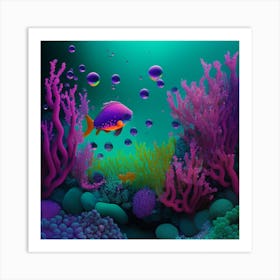 Coral Reef Background Art Print