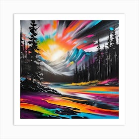 Sunset River Art Print