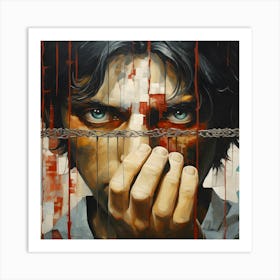 Man Behind Bars Art Print