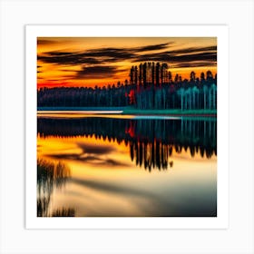 Sunset In The Forest 18 Art Print