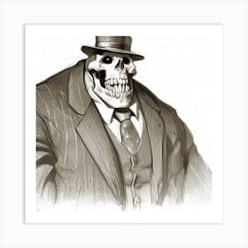 Skeleton In A Suit 2 Art Print