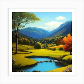 Valley In The Mountains 3 Art Print