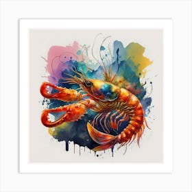 Prawn, Underwater World of Shrimp Art Print