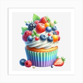 Rainbow Cupcake 11 Art Print