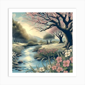 Serene And Peaceful Meadow 13 Art Print