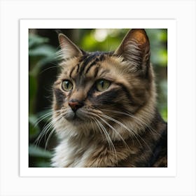 Cat In The Forest Art Print