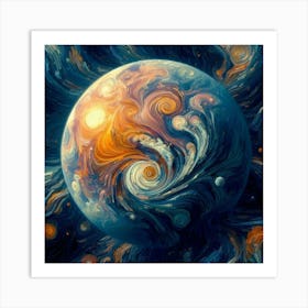 Galaxy Planet Art Print