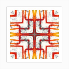 A Pattern Of Red Lines Art Print