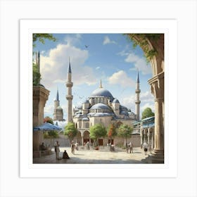 Blue Mosque paintings 2 Art Print